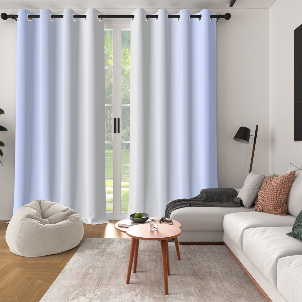 Lfeey Purple and White Ombre Curtains, Light Blocking Window Drapes for Living Room/Bedroom, 42x72 inch, 2 Panels