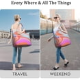 thumbnail image 5 of 22 Inch Oversized Travel Bag Lightweight Canvas Weekender Duffel with Multi Pockets, Colorful Pop Pattern, 5 of 5