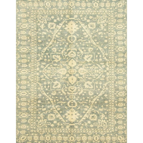 Ahgly Company Indoor Rectangle Abstract Olive Green Oriental Area Rugs, 6' x 9'
