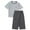 Gray, variant on Bovxnpu Boys Girls Pajamas, Boys' Short Sleeve Long Pants Pajama Sets Sleepwear, Boys And Girl Fashion And Casual Solid Color Short Sleeve Tops + Cropped Pants Pajama Set 12 Years