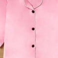 thumbnail image 7 of Cathalem Unisex Kids Boys Girls Pajama Sets Winter Long Sleeve Long Pants 2pcs Silky Sleepwear Button Down Loungewear Pink 6-7 Years, 7 of 7