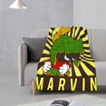 thumbnail image 4 of Manta con estampado multicolor, franela súper suave, ligera y esponjosa, manta de cama de felpa Marvin el marciano (7), 4 of 8