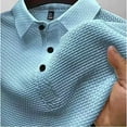 thumbnail image 3 of Tauxra Golf Shirts for Men Short Sleeve Wrinkle Free 4 Way Stretch Wicking Performance Collared Tshirts Light Blue S, 3 of 4