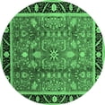 thumbnail image 1 of Ahgly Company Indoor Round Oriental Emerald Green Industrial Area Rugs, 4' Round, 1 of 4
