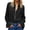Black, variant on Womens Long Sleeve Tunic Shirt Elegant Ruffle Cuff Zip Front Blouse Lapel Collar Casual For Fashion Clothes