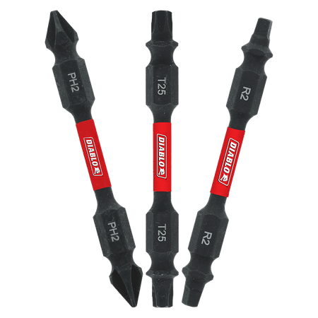 UPC: 0008925157298 | Diablo Phillips/Square/Torx 2-1/2 in. L Double-Ended Screwdriver Bit Set Black Oxide 3 pc