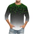 thumbnail image 1 of Camisetas de Manga Larga de Algodón Cuarto de Manga Cuello Redondo con Impresión Del Día de San Patricio, Moda Casual, 1 of 1