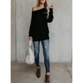 thumbnail image 4 of Sherrylily Women's Off The Shoulder Sweater Long Sleeve Oversized Knit Tops, 4 of 5
