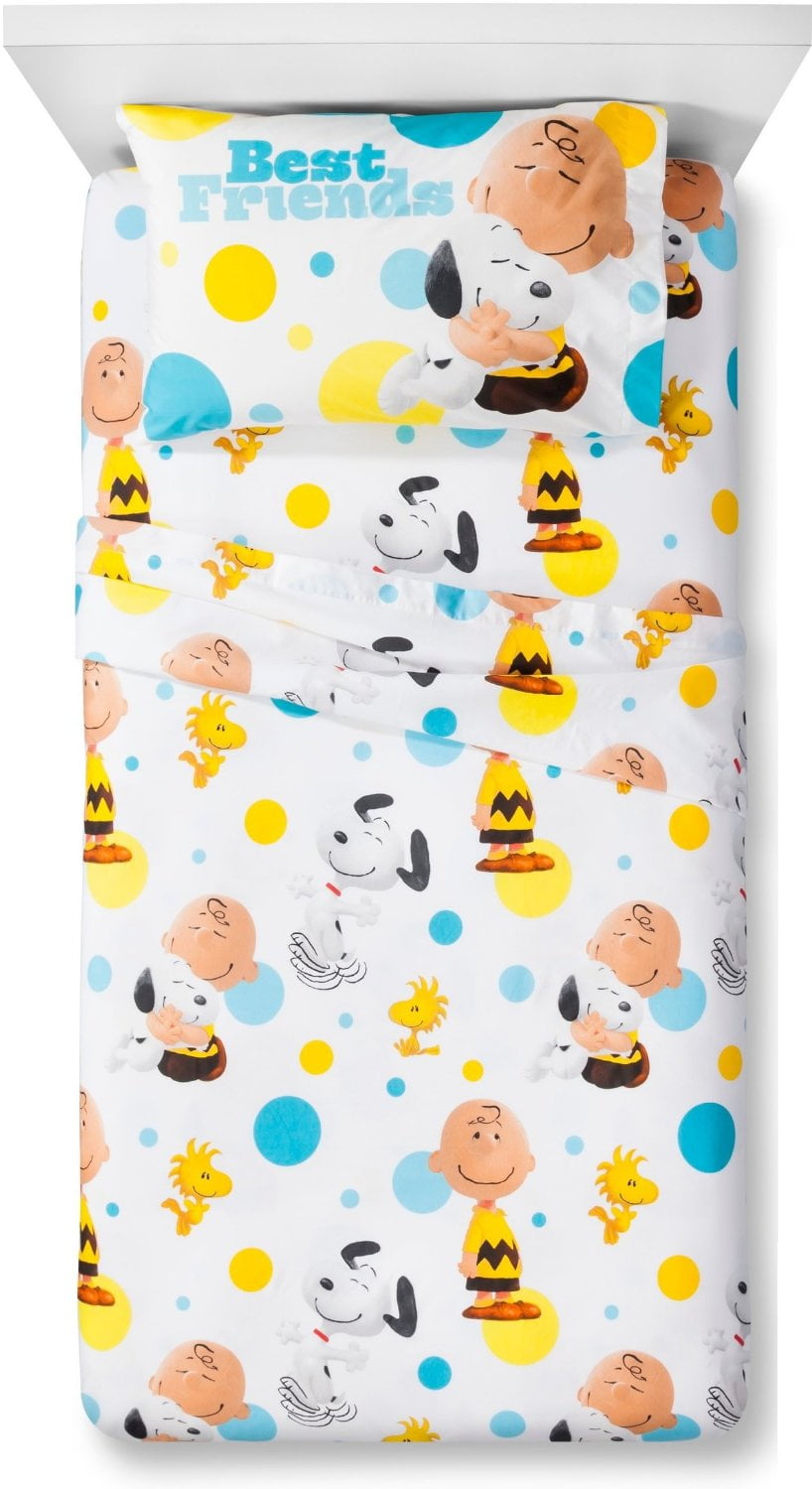 Peanuts Charlie Brown Snoopy Twin Sheet Set Twin Bed Kids Sheets Walmart Com Walmart Com