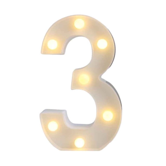 Inteprter Número 3D Visual LED Luz de noche Lámpara de escritorio Fiesta de cumpleaños Regalo para niños Iluminación y accesorios numero 3 Inteprter LED1555-29B