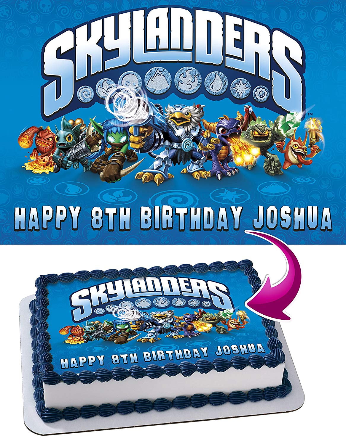30 x Skylanders Cupcake Toppers Edible Wafer Paper Fairy Cake Toppers 