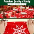 thumbnail image 3 of decorUhome Disposable Christmas Tablecloth - 6 Pack, 54 x 108 inch Decorative Rectangular Table Cover, Waterproof Plastic Tablecloth, Red & White, 3 of 7