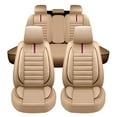 thumbnail image 2 of Tuqiang Car Seat Covers Full Set Leather for Mercedes-Benz for C32AMG 2008-Present Airbag-Safe Auto Seat Covers - Full 5-Seat Waterproof Set Beige, 2 of 6