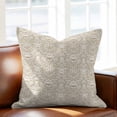 thumbnail image 3 of Pillow Covers 20x20 Inch, Beige Damask Linen Pillowcase with Invisible Zipper, Vintage Country Scroll Floral Patterned Decorative Throw Pillow Covers Cushion Case for Couch Sofa Bed Living Room, 3 of 9