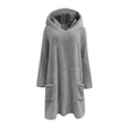thumbnail image 3 of LilyLLL Womens Sherpa Fleece Pockets Hoodie Sweatshirt Solid Color Pullover Sweater Tops, 3 of 3