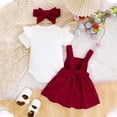 thumbnail image 5 of Sgkm Baby Girl Outfits Short Sleeve Cute Bow Pinafore Dress Set Soft Stretchy Comfortable Daily Wear for Infants, 5 of 5