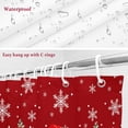 thumbnail image 6 of Christmas Shower Curtain Red Hat Scarf Snowman Bathroom Curtains with Hooks, Waterproof Fabric Pine Tree Snowflake Bath Shower Curtains Set for Bathroom Bathtubs Xmas Decor 72x72 Inch, 6 of 9