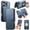 Blue, variant on ELEHOLD Leather Case For iPhone 16 Plus 2-in-1 Shockproof Cover, With Magnetic Detachable Flip Card Holder Wallet, Kickstand & Wristband, MagSafe Compatible, Blue