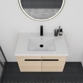 thumbnail image 2 of Oak 30 Inch Bathroom Vanity with resin Countertop Sink, 2 Doors Bathroom Cabinet Set, 2 of 9