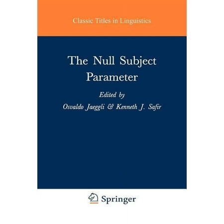Studies in Natural Language and Linguistic Theory: The Null Subject Parameter (Paperback)