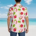 thumbnail image 6 of Fotbe Hand Drawn Strawberry Hawaiian Shirt for Men Unisex Summer Beach Casual Short Sleeve Cotton Linen Button Down Shirts-X-Large, 6 of 9