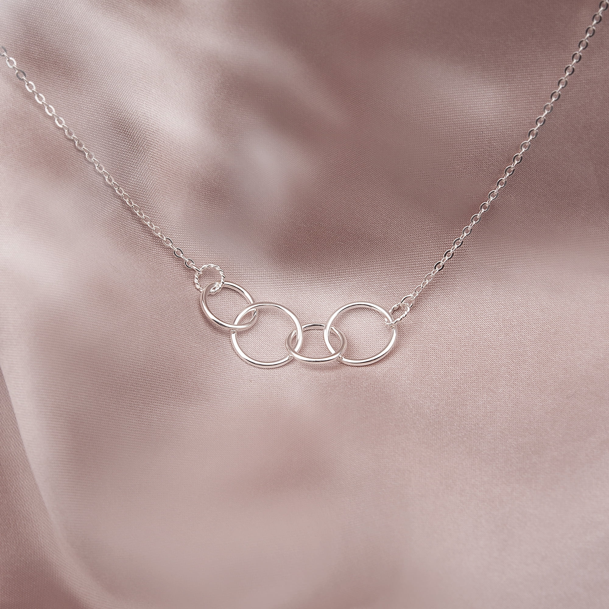 Anavia 40th Birthday Gift for Her, Fortieth Birthday Gift for Women Friend, 925 Sterling Silver Happy 40th Birthday Gift Card -[4 Regular Circles, No Custom]