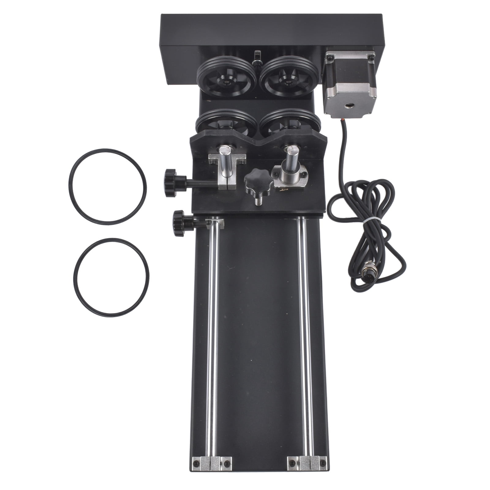 GELUOXI 4-Wheel Rotary Axis with 2-Phase Stepper Motor for 50W 60W 80W 100W 130W CO2 Laser Engraver Cutter Engraving Machine