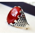 thumbnail image 3 of Red Onyx Mans Ring, Natural Red Onyx Gents Ring, December, Silver Jewelry, 925 Silver Ring, Birthday Gift, Heavy Mens Ring, Arabic Design, Ottoman Style Ring, Christmas, Turkey Mens Signet Ring, 3 of 5