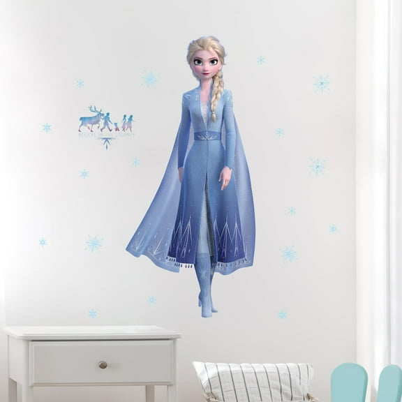 Disney Frozen Elsa Wall Decals - 27" Princess Elsa Wall Vinyl Stickers Bedroom Decor - Peel and Stick Room Decorations