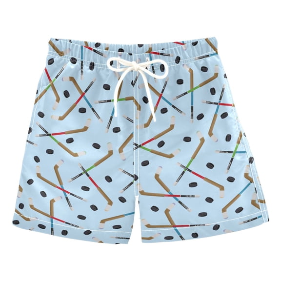 joogoo Boy Swim Trunks Ice Hockey Stick Bathing Beach Board Shorts M