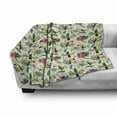 thumbnail image 3 of Parrot Soft Flannel Fleece Blanket, Tropical Island Jungle with Flora and Fauna Birds Toucan with Green Leaves Flowers, Cozy Plush for Indoor and Outdoor Use, 70" x 90", Multicolor, by Ambesonne, 3 of 6
