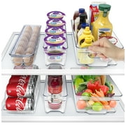 Sorbus Clear Refrigerator Organizer and Storage Bins -  Fridge, Freezer &  Pantry Organizer - Stackable Plastic Storage Container Set (6 Pack)