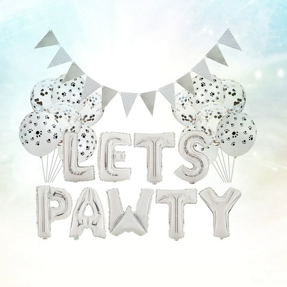 HONITANO 14Pack Dog Paw Print Balloons Party Balloon Set 12 Inch for Outer Space Theme Party