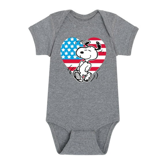 Peanuts - Snoopy USA Flag Heart - Infant One Piece