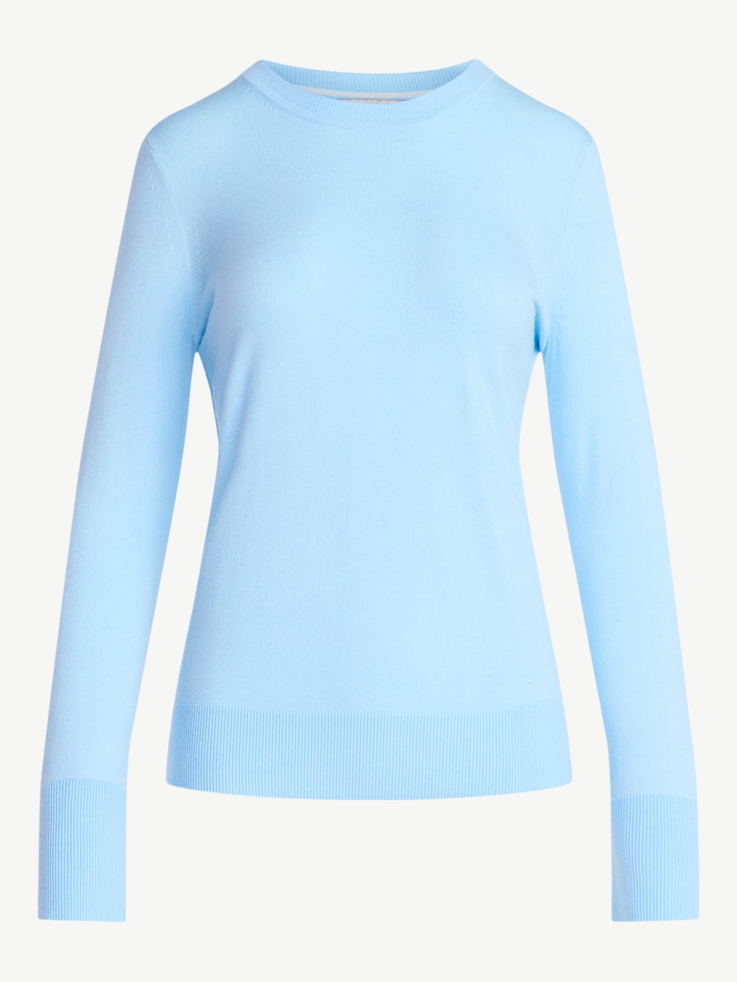 Free Assembly Women's and Women's Plus Cozy Yarn Crewneck Sweater with Long Sleeves, Lightweight, Sizes XS-4X