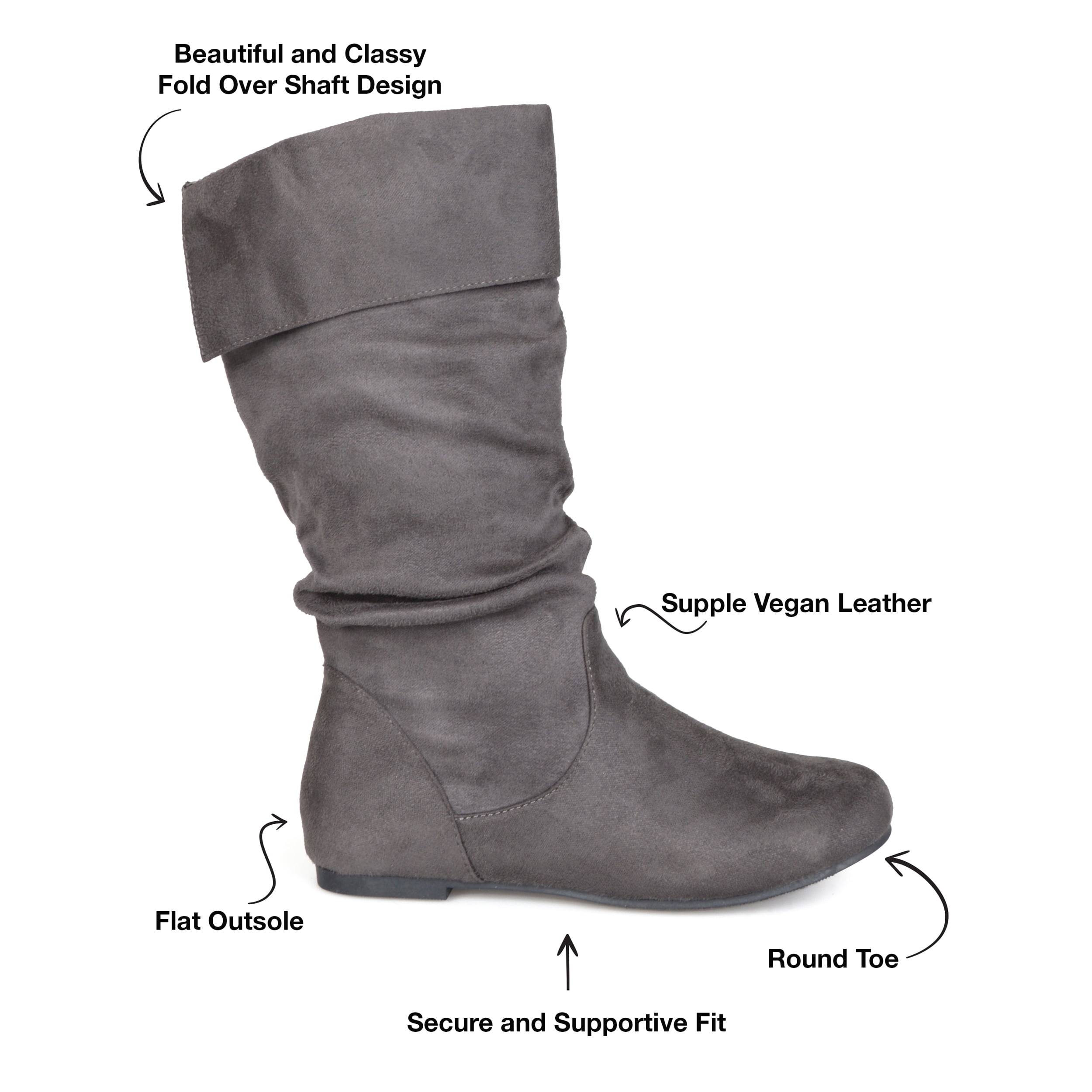 Journee Womens Shelley-3 Round Toe Mid Calf Boots
