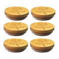 thumbnail image 1 of 6 Pcs Couvercle de Pot de Yogourt en Bambou Couvercle de Pot de Pudding Couvercle de Pot de Mousse, 1 of 8