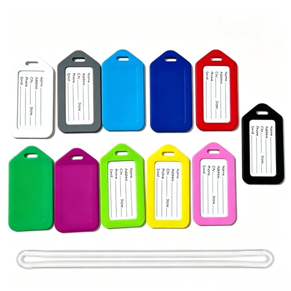 22 Pcs Colorful Luggage Tags, Durable Suitcase Name Tags, Travel Bag Identifiers for Adults, Travel Accessories