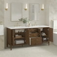 thumbnail image 3 of James Martin Vanities 72" Double Vanity, Bright White w/ 3 CM White Zeus Quartz Top, 3 of 7