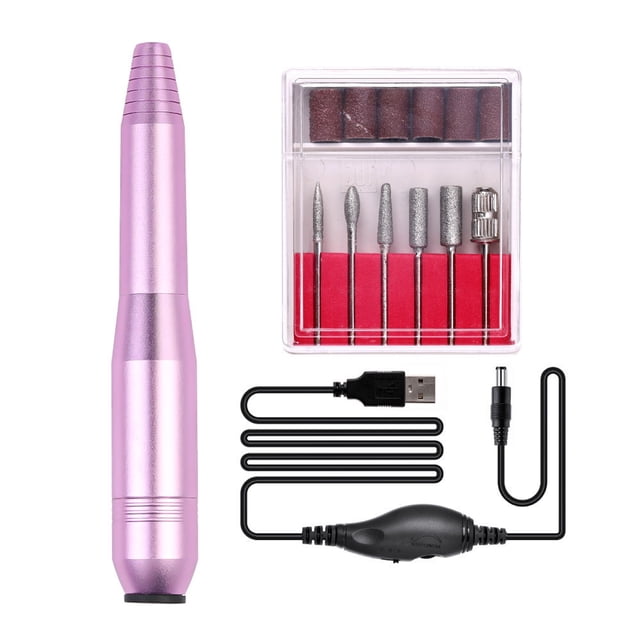 Pink Metal Protable Nail Drill Machine, Electric Manicure Milling Cutter Kit Professional Manicure Tool Nail Accessories ,Quality Torque