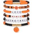 thumbnail image 1 of YanonmyfdWorld Soccer Game-day Cup Bracelet Stack Set 7pcs Softball/Baseball/Basketball/Soccer/Volleyball/Tennis/Football Stretch Sports Fans Jewelry Sports Beaded Bracelets with Charms,Q-Basketball, 1 of 19