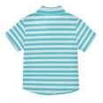thumbnail image 2 of Dailycode Small Short Sleeve Button Down Shirts Turquoise White Stripe Casual Shirt 3-10 Years, 2 of 9