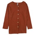 thumbnail image 1 of Hot Cotton Womens Solid Cardigan Sweater, Orange, Large, 1 of 1