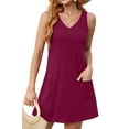 thumbnail image 3 of Fantaslook Summer Dresses for Women Casual V Neck Sleeveless Sundresses Floral Beach Short Dress with Pockets, 3 of 9