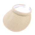 thumbnail image 1 of Women Men Unisex Clip-On UV Protection Sun Visor Hat Faux Linen Plaid Weave Empt, 1 of 3
