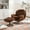 Brown, variant on INCLAKE Upholstered Lounge Chair, 2pcs/Set Padded Accent Chair with Ottoman, Backrest and Armrest, Leisure Swivel Sofa Chair with Round Metal Base for Living Room Reading Room, Brown
