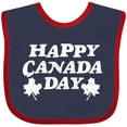 thumbnail image 3 of Inktastic Happy Canada Day with Distressed Maple Leaves Boys or Girls Baby Bib, 3 of 4
