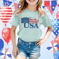 thumbnail image 2 of Byoo Tee Shirt for Toddler Girl American Flag USA Graphic Crew Neck Casual T-Shirt 4th of July Top for Children ，3-4 T, 2 of 4