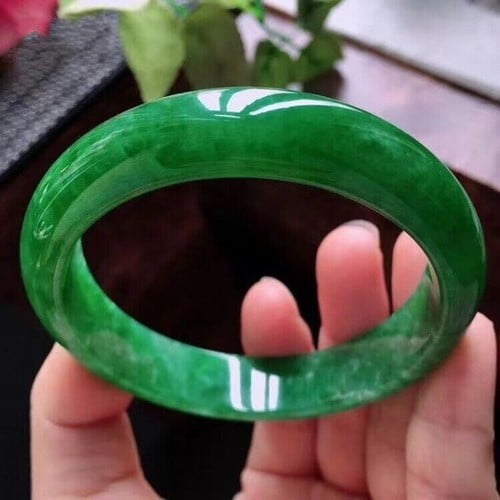 Natural Grade AAA Icy Green Burmese Jade jadeite bracelet bangle