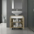 thumbnail image 6 of Vanity With Sink, Marlo Under Sink Cabinet with Two Doors and Interior Storage Shelves, Cut-Out Back, 22 Wide Freestanding, Modern Bathroom Storage, Natural Oak, Oak Bathroom Vanity, 6 of 8